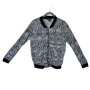 Robert Louis Track Jacket Women's Black White Grey Stretch Long Sleeves size S